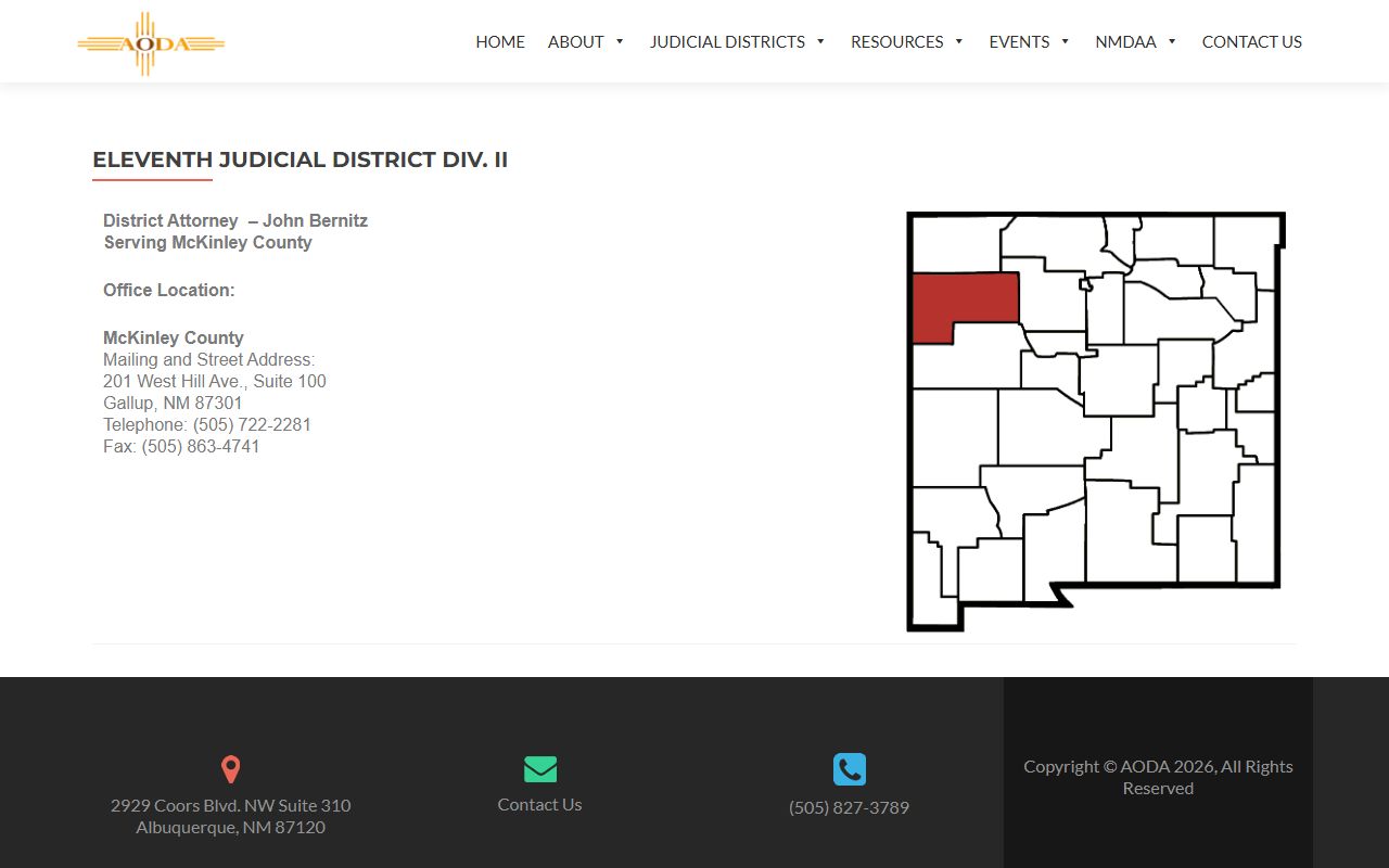 McKinley County District Court records and Eleventh Judicial District Attorney Division II
