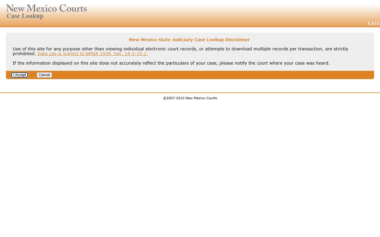 McKinley County court records New Mexico Case Lookup page