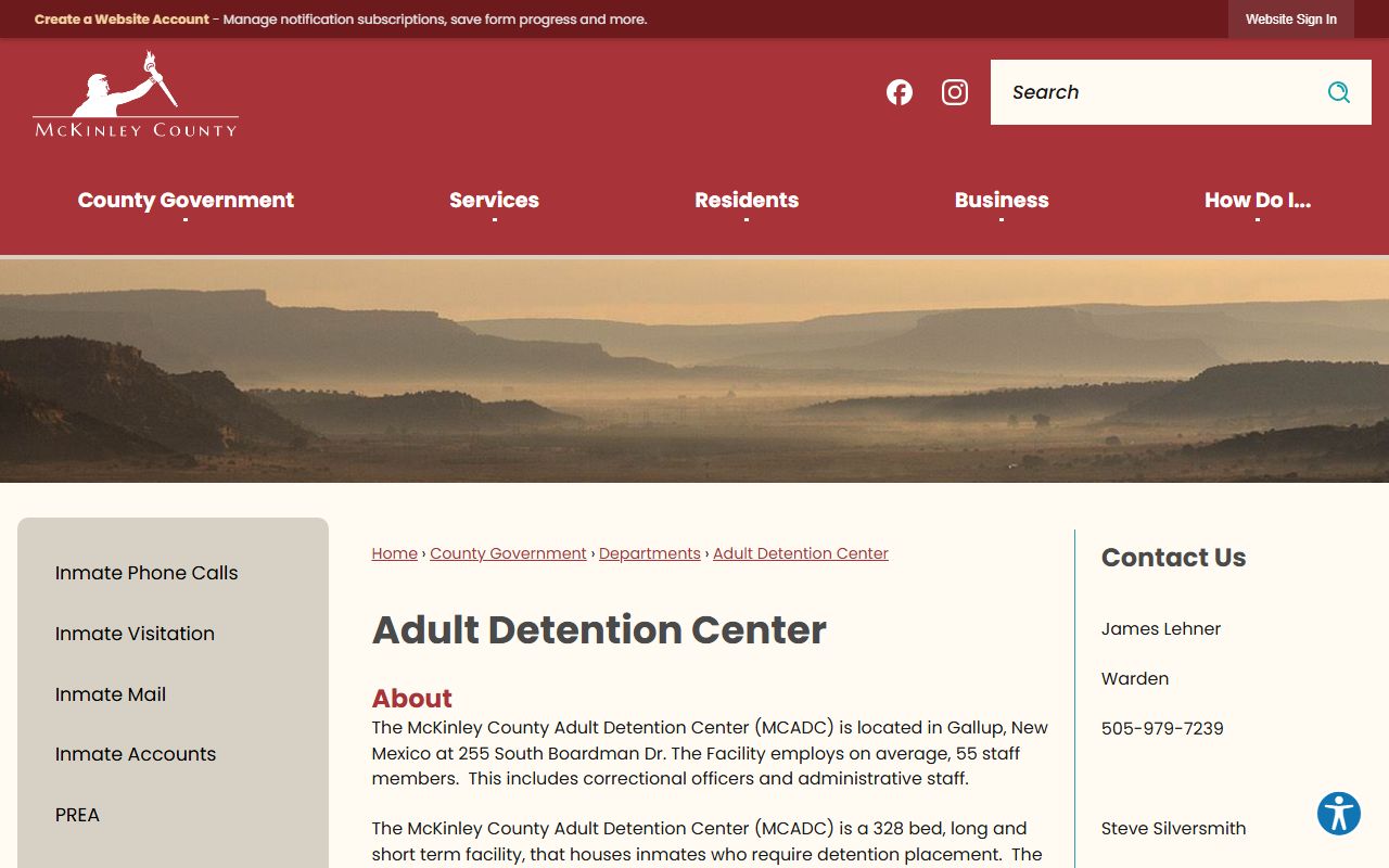 McKinley County inmate records Adult Detention Center