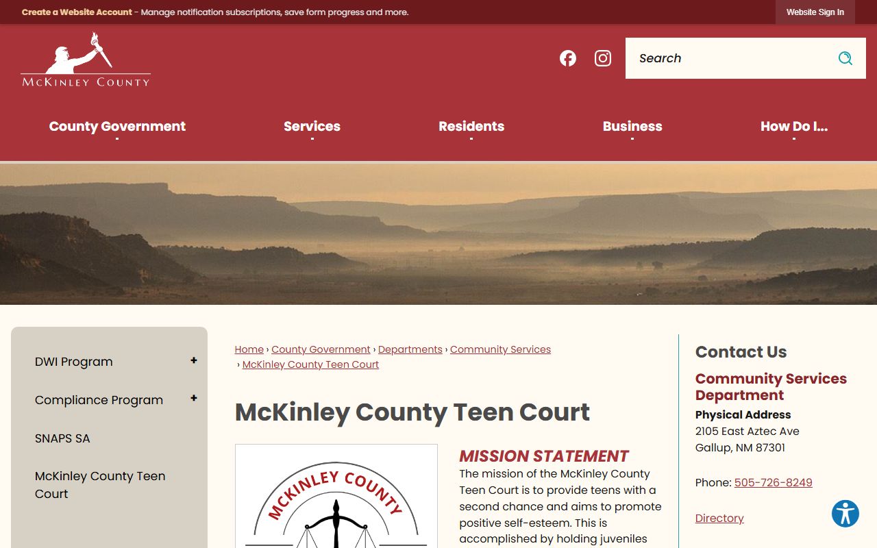 McKinley County probate records Teen Court boundary