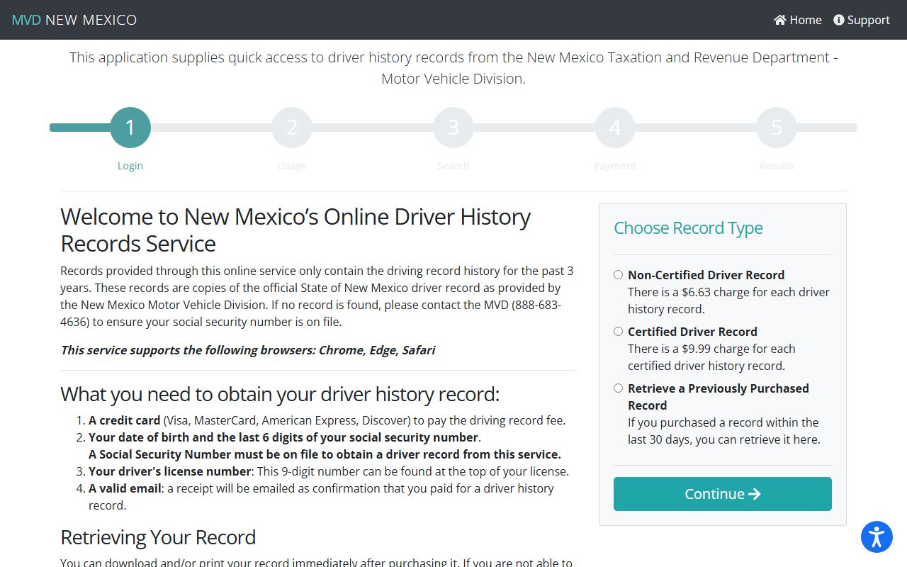 McKinley County traffic court records MVD driver history service