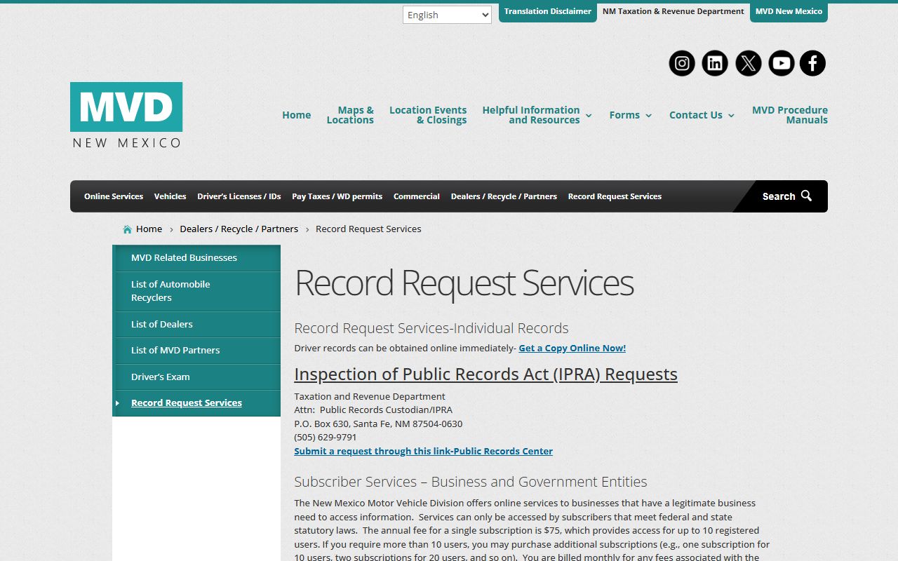 McKinley County traffic court records MVD driver data access