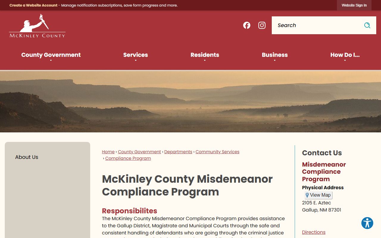 McKinley County warrant records misdemeanor compliance program